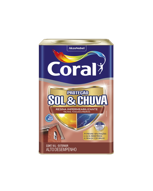 Resina Impermeabilizante Coral Proteção Sol&chuva 18l Cores Cor Grafite
